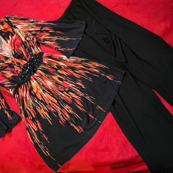 R & M Richards Women’s 2-Piece Evening Set – Size 14P – Beaded Waist - Picture 2 of 8